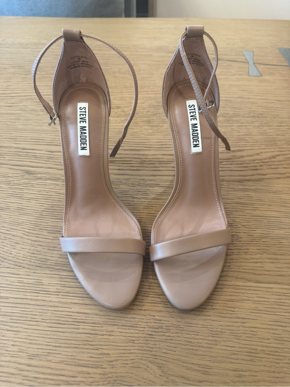 Steve Madden Blush Tan Ankle-Strap Heels